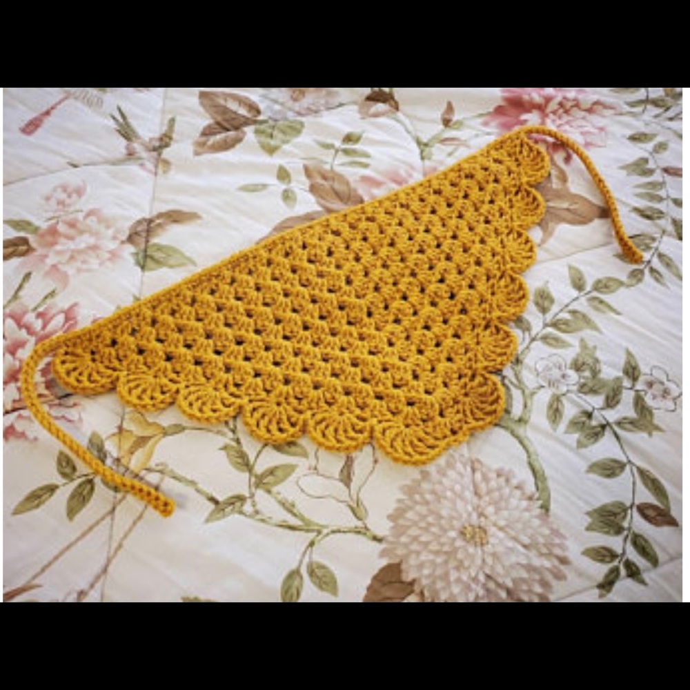 Retro Hair Bandana, Crochet, Handmade